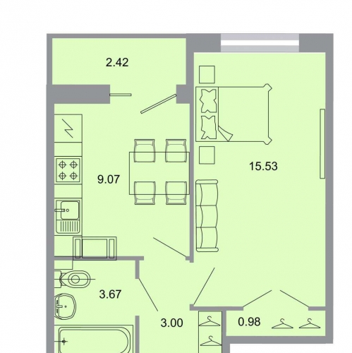 1-комн квартира Бугры, Тихая улица,  д. 13,  к. 3