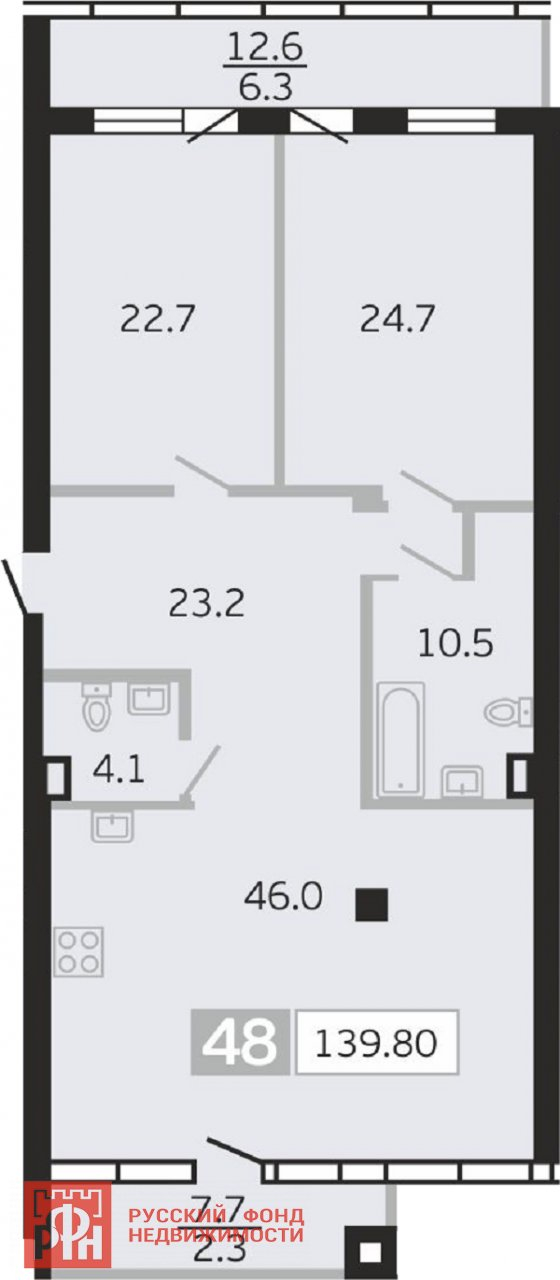 Продажа 2-комн квартиры на вторичном рынке Грота ул. ,  д. 1-3,  к. г