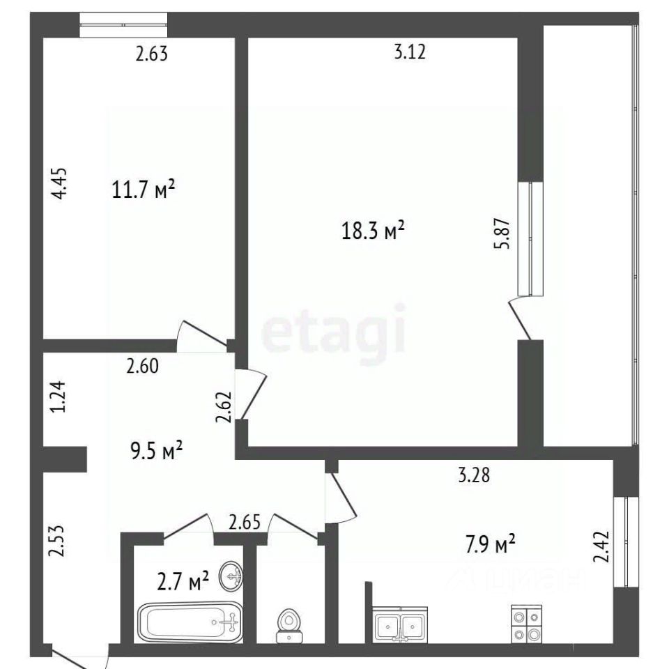 Продажа 2-комн квартиры на вторичном рынке Климовск мкр, улица Заводская,  д. 24