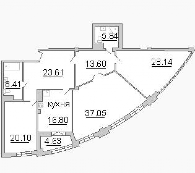 Планировка ЖК Премьер Палас, 85.29 м2