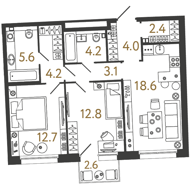 Продажа 2-комн квартиры в новостройке Курортный район, Зеленогорск, Ленина пр., д. 38