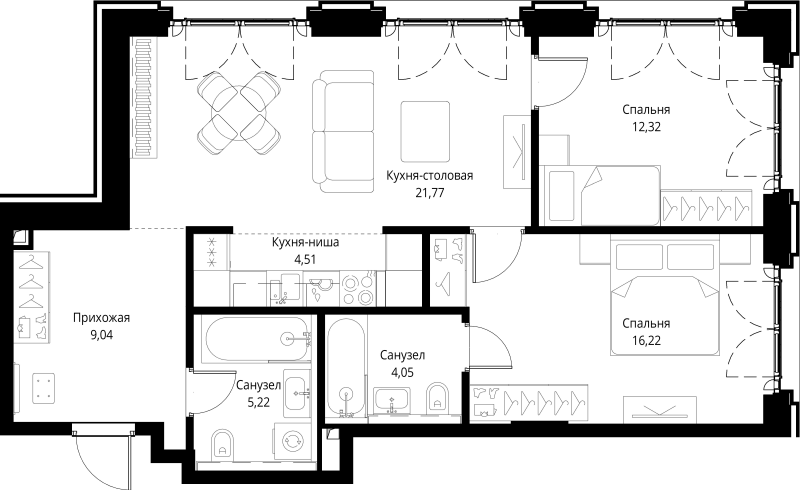 Продажа 2-комн квартиры в новостройке Москва г.,  Волоколамское ш.,  к. Cliff 2