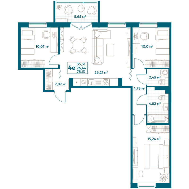 Продажа 3-комн квартиры в новостройке Москва г., Новоостаповская ул.,  к. Flow
