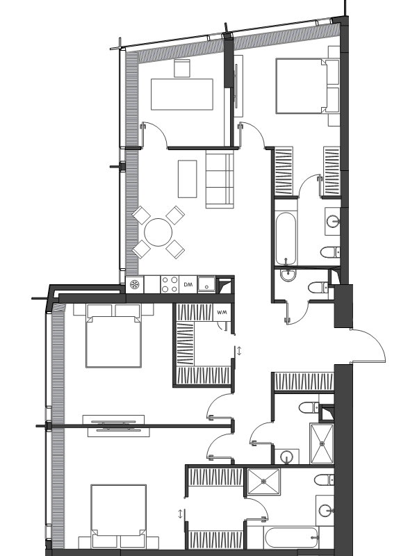 Продажа 4-комн квартиры в новостройке Москва г., Краснопресненская наб.,  к. 1