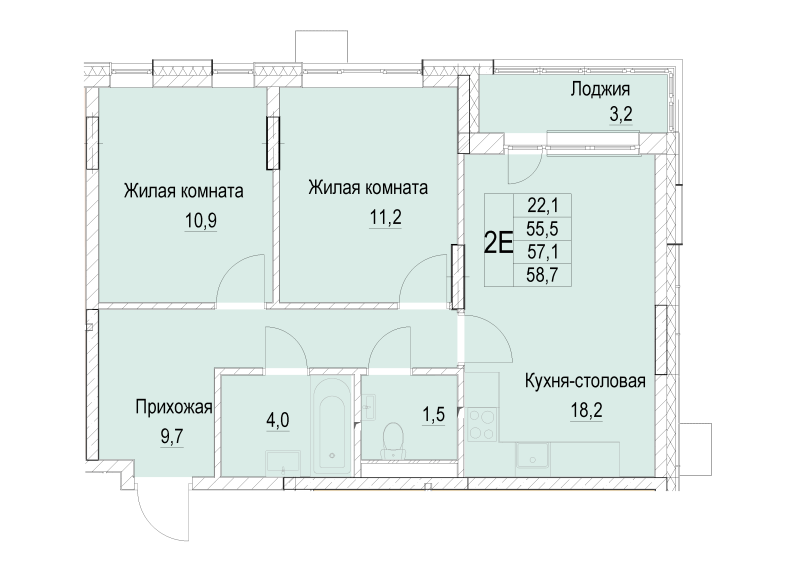 Продажа 2-комн квартиры в новостройке Мытищи г., Академика Каргина ул.,  к. 2