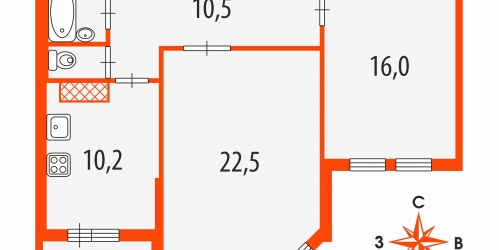 2-комн квартира Бугры п, Шоссейная ул,  д. 38
