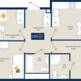 Продажа 3-комн квартиры в новостройке Новоселье п., Центральная ул.,  к. 1.Б