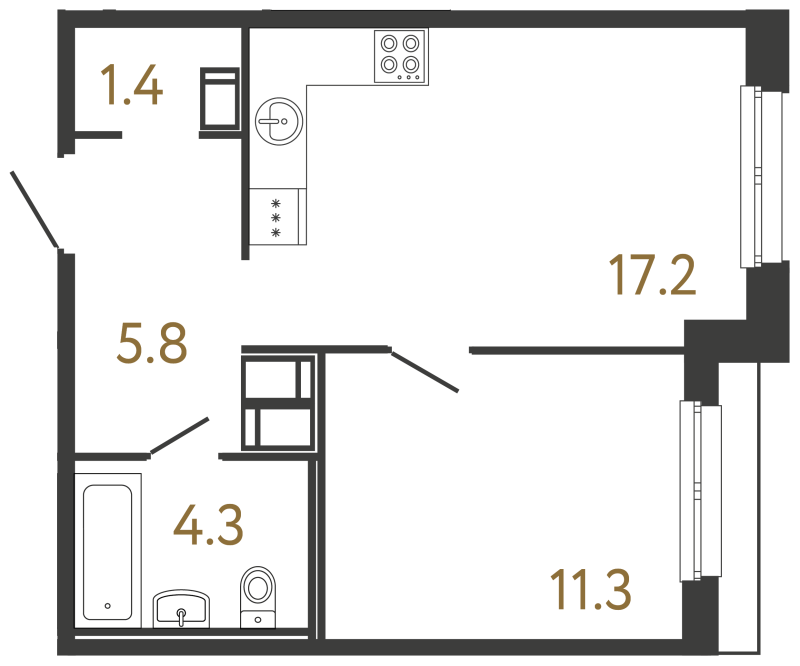 Продажа 1-комн квартиры в новостройке Санкт-Петербург г., Обводного кан. наб.,  к. 1