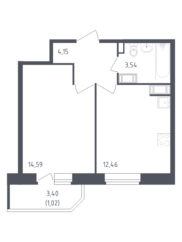 Продажа 1-комн квартиры в новостройке Санкт-Петербург г., Славянская ул.,  к. 39