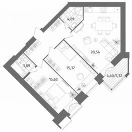 Продажа 2-комн квартиры на вторичном рынке Лиственная улица,  д. 20 к2 с1