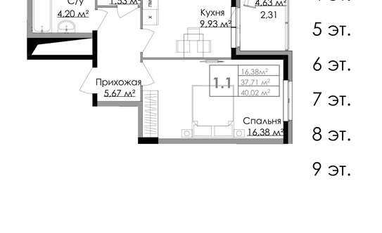 Продажа 1-комн квартиры на вторичном рынке Выборг, набережная Адмирала Чичагова
