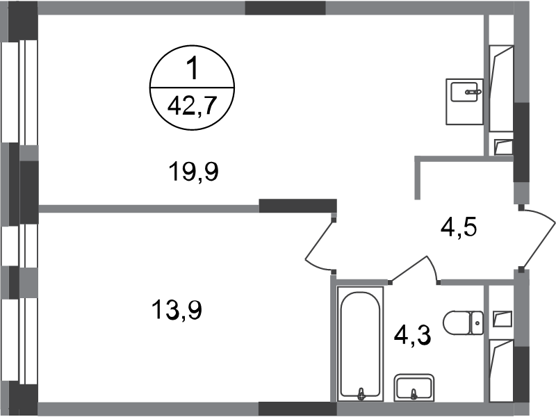 Продажа 1-комн квартиры в новостройке Московский г., Бианки ул.,  к. 7.3
