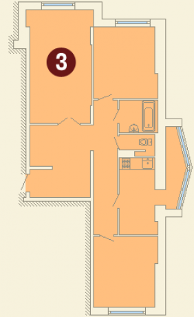 Планировка ЖК Апрелевка, Дубки, корп. 1, 87.49 м2