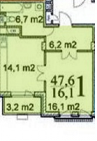 Планировка ЖК Ривьера Парк, 18.4 м2
