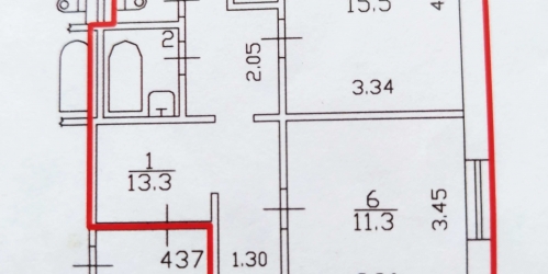 3-комн квартира угол между Камышовая ул и Стародеревенская ул,  д. 6,  к. 1