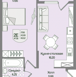 Продажа 1-комн квартиры в новостройке Мистолово д., Большой пр-кт,  к. 4
