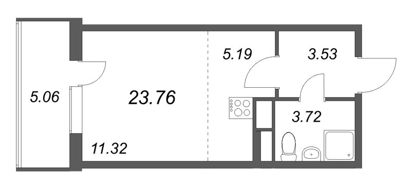 Продажа студии Шушары п., Пулковское ш.,  к. 3.6