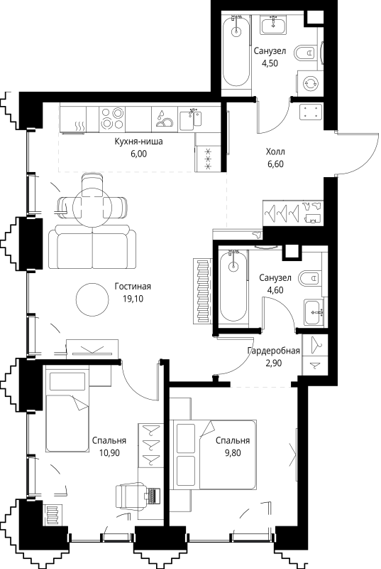 Продажа 2-комн квартиры в новостройке Москва г., Верейская ул.,  к. SET.1.2
