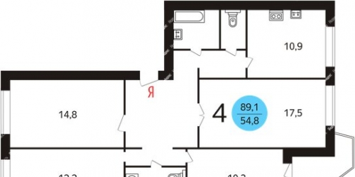 4-комн квартира Пятницкое ш,  д. 40