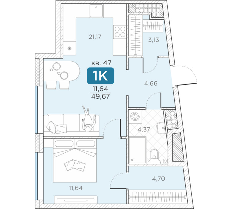 Продажа 1-комн квартиры в новостройке Санкт-Петербург г., Новгородская ул.,  к. 14А