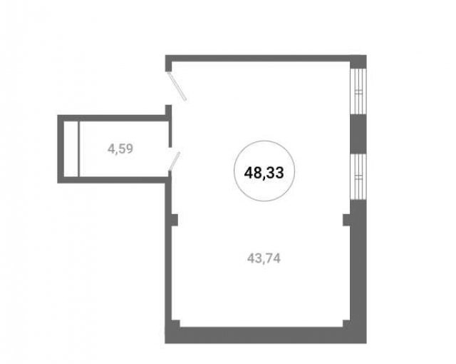 Планировка ЖК ГОРОД DAILY, 43.74 м2