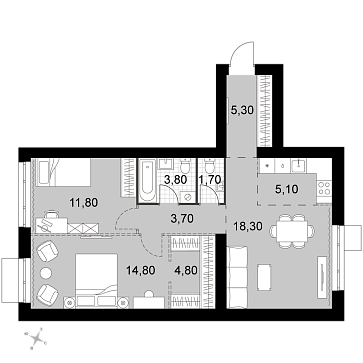 Продажа 3-комн квартиры в новостройке Апрелевка г, Киевское шоссе 46 км ул,  к. 2