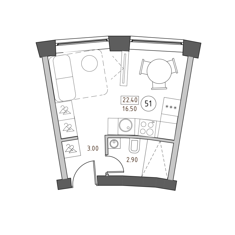 Продажа студии Санкт-Петербург г., Швецова ул.,  к. 1