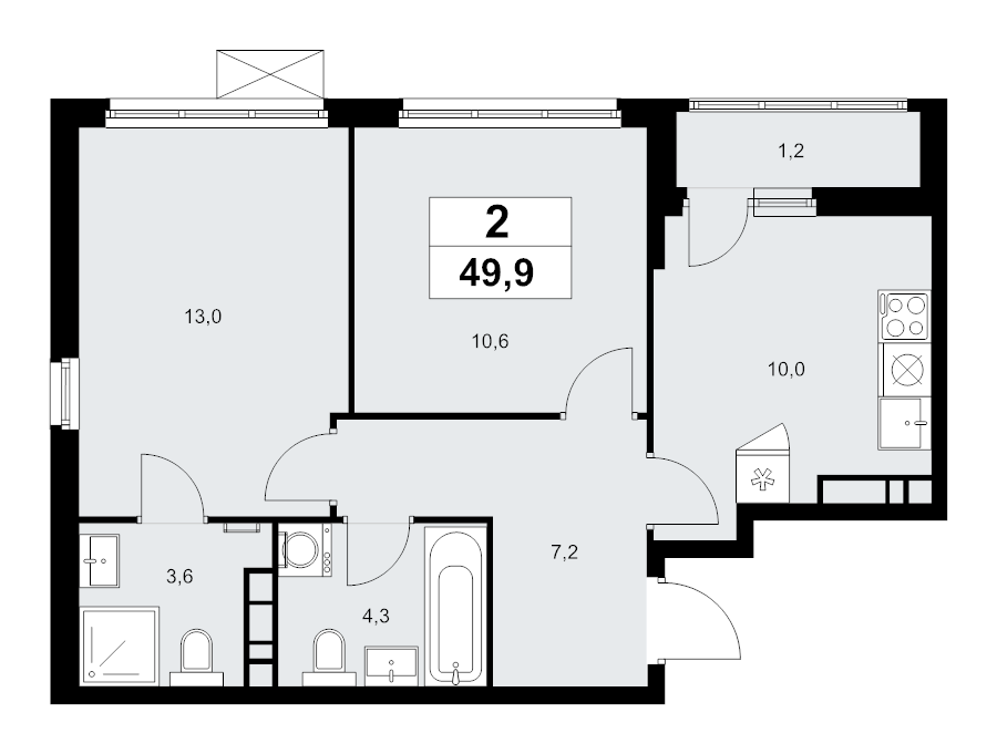 Продажа 2-комн квартиры в новостройке Коммунарка п., Эдварда Грига ул.,  к. 18.2.5