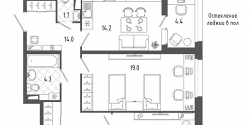 2-комн квартира Торжковская улица,  д. 5