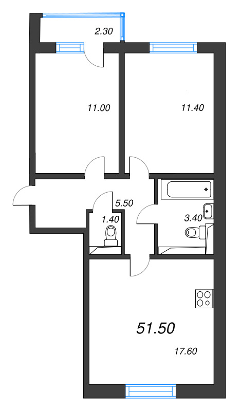 Продажа 2-комн квартиры в новостройке Ковалево п., Поперечная ул.,  к. 15