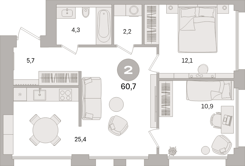 Продажа 2-комн квартиры в новостройке Москва г., Дубининская ул.,  к. 1