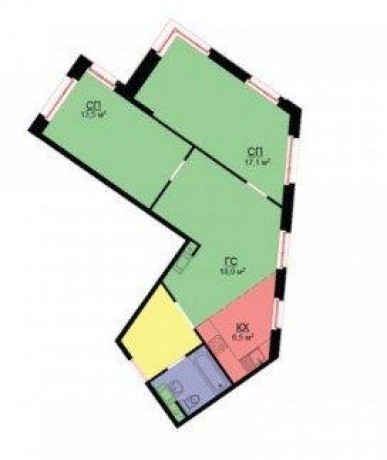 Планировка ЖК Букинист, 33.6 м2