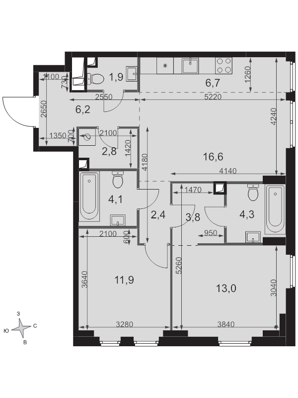 Продажа 2-комн квартиры в новостройке Москва г., Шеногина ул.,  к. 6.3