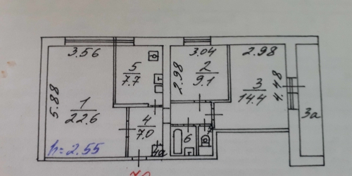 3-комн квартира Мелитопольская 2-я,  д. 7,  к. 2