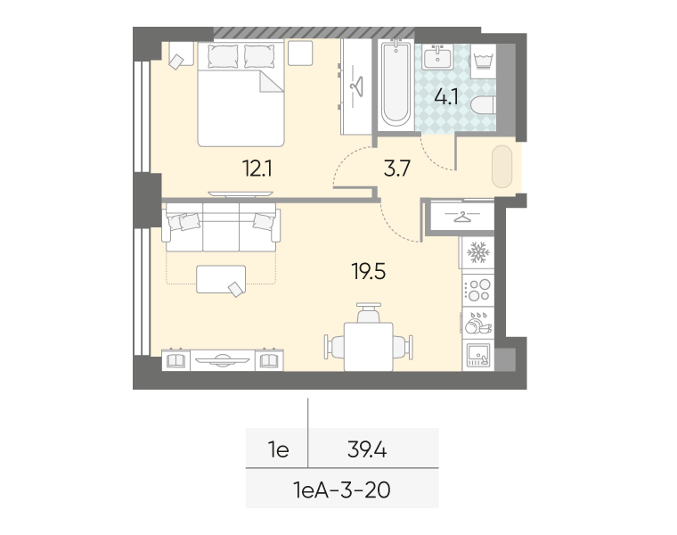 Продажа 1-комн квартиры в новостройке Москва г., Братьев Весниных б-р,  к. 1-3
