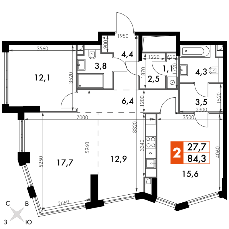 Продажа 2-комн квартиры в новостройке Москва г., Шеногина ул.,  к. 5.1