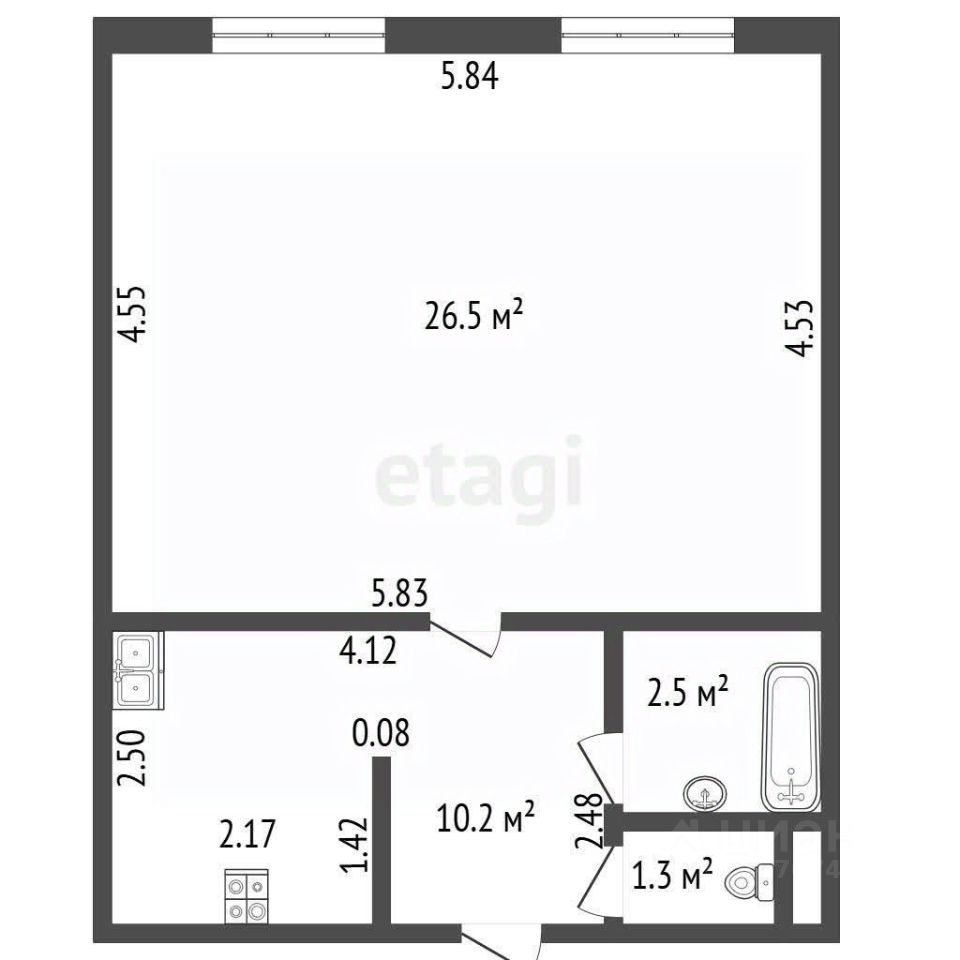 Продажа студии улица Жени Егоровой, 12К2