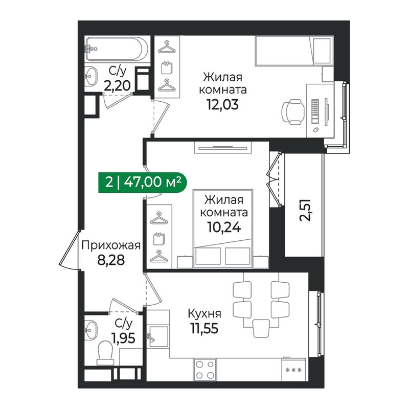 Продажа 2-комн квартиры в новостройке Сертолово г., Дмитрия Кожемякина ул.,  к. 4