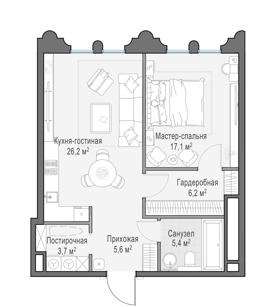 Продажа 1-комн квартиры в новостройке Москва г., Фрунзенская наб.,  к. D