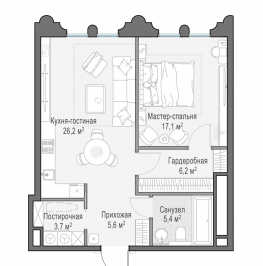 Продажа 1-комн квартиры в новостройке Москва г., Фрунзенская наб.,  к. D
