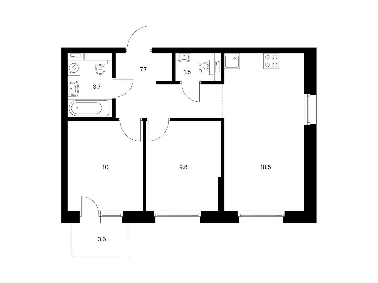 Продажа 2-комн квартиры в новостройке ул. Полярная, вл. 39