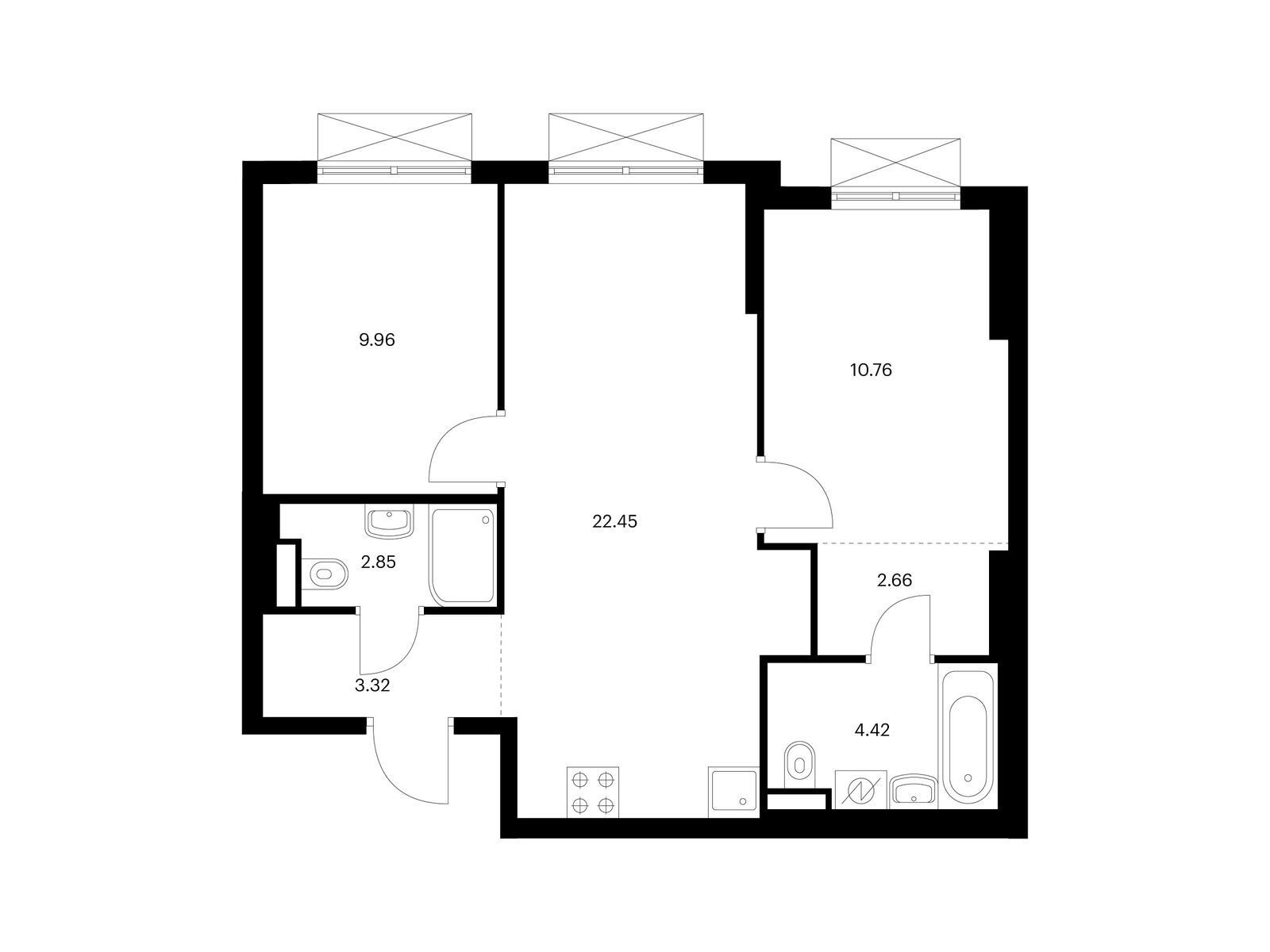 2-комн квартира Ильинское-Усово, Ильинские луга, корп. 3.2