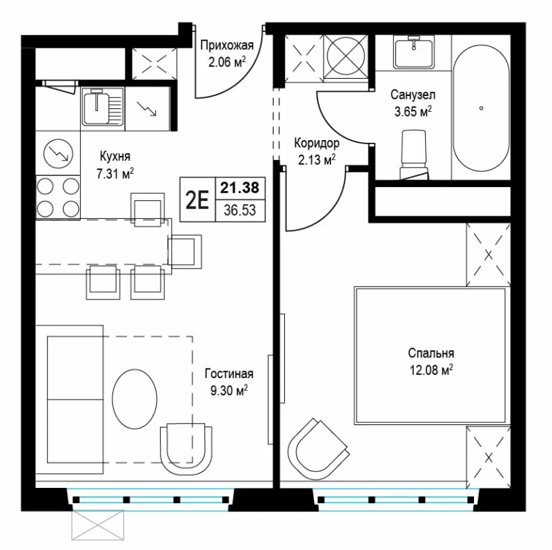Продажа 1-комн квартиры в новостройке Сапроново д., Купелинка мкр.,  к. Левитан