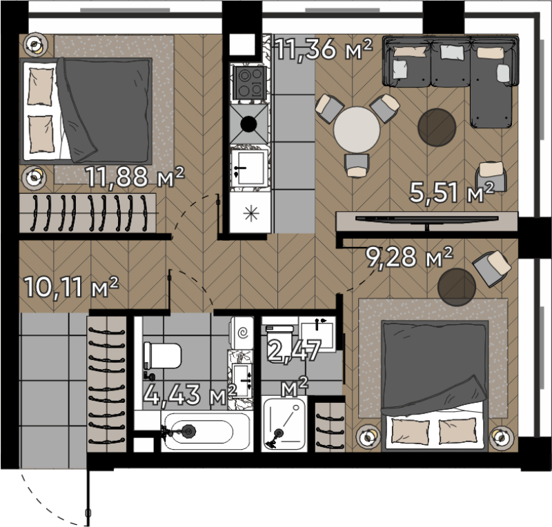 Продажа 2-комн квартиры в новостройке Москва г., Берзарина ул.,  к. 3