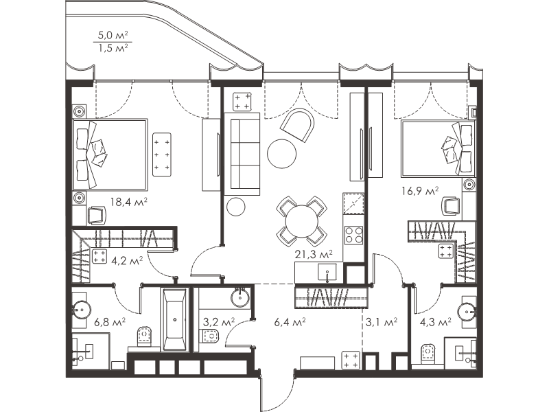 Продажа 2-комн квартиры в новостройке Москва г., Мосфильмовская ул.,  к. 1