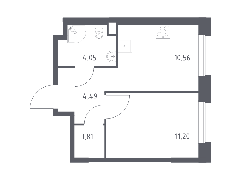 Продажа 1-комн квартиры в новостройке Cтолбово д., Проектируемый проезд № 7032,  к. 13