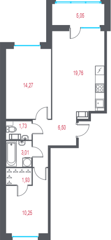 Продажа 2-комн квартиры в новостройке Пушкин г., 1-я линия, территория Лесное,  к. 1.2