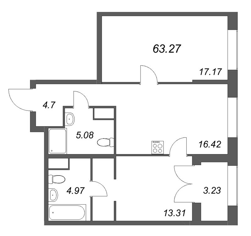 Продажа 2-комн квартиры в новостройке Санкт-Петербург г., Русановская ул.,  к. 1