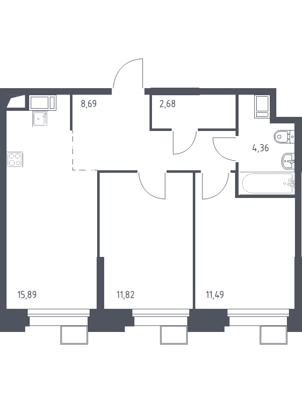 Продажа 2-комн квартиры в новостройке Дудкино д., Цветочная ул.,  к. 2.2