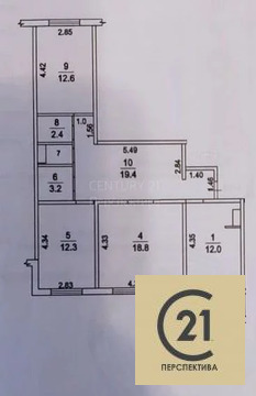 3-комн квартира Островцы, ул. Подмосковная,  д. 3